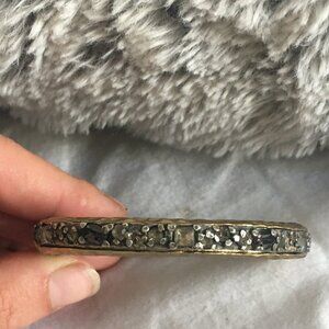 Tat2 Designs- Yellow 14k Gold (plated) Hammered Bangle Bracelet